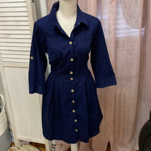 NAVY BLUE DRESS - Picture 1 of 8
